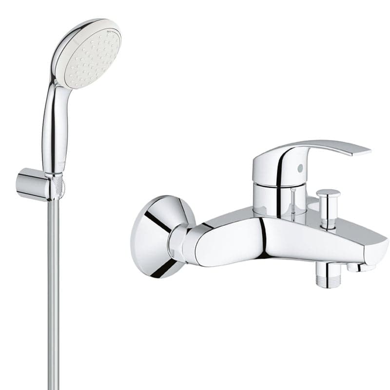 Pachet baterie cada/dus Grohe + set dus porter Grohe New Tempesta Duo, doua tipuri de jet, crom lucios (3330002,27799003.  )