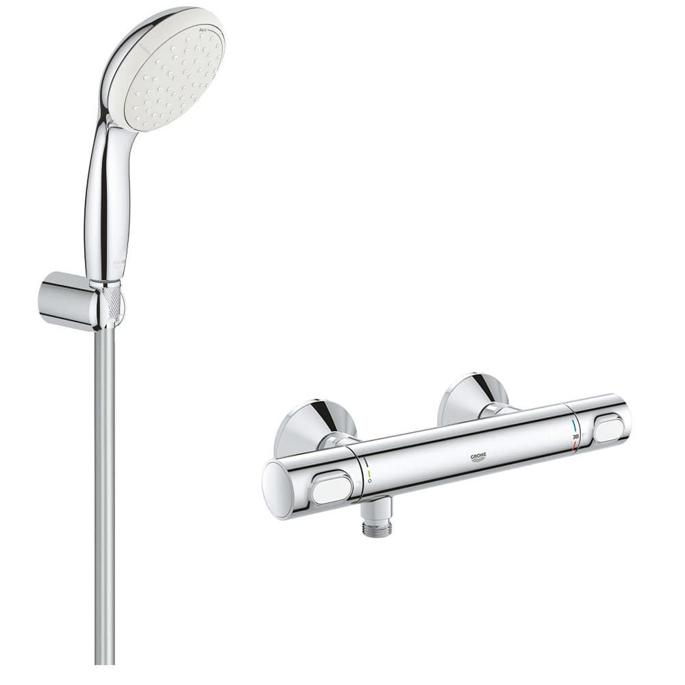 Set baterie cabina dus Grohe Grohtherm 500, set dus inclus, lungime furtun 1.25m, gama profesionala-(34793000,27799003)