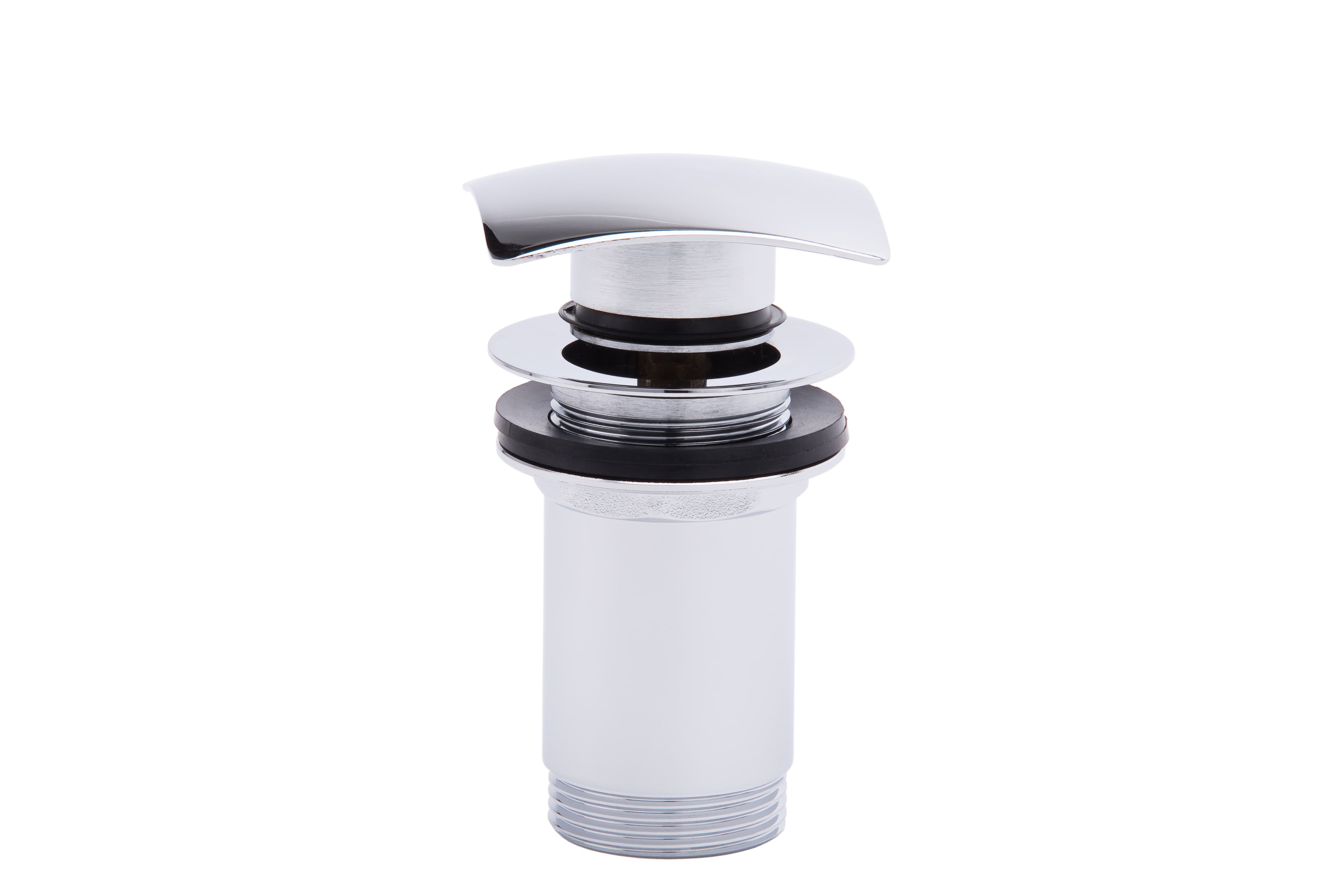 Ventil lavoar click-clack cu dop patrat, cu preaplin G1 1 4   alama, crom