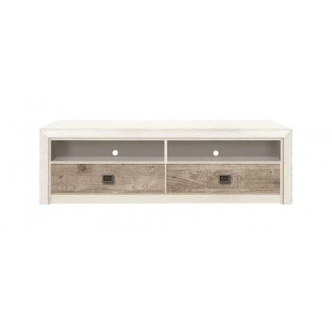 Comoda TV Koen II RTV2S Moderna, PAL Laminat, 150x56.5x44.5 cm, Pin Arizona si Stejar Nava