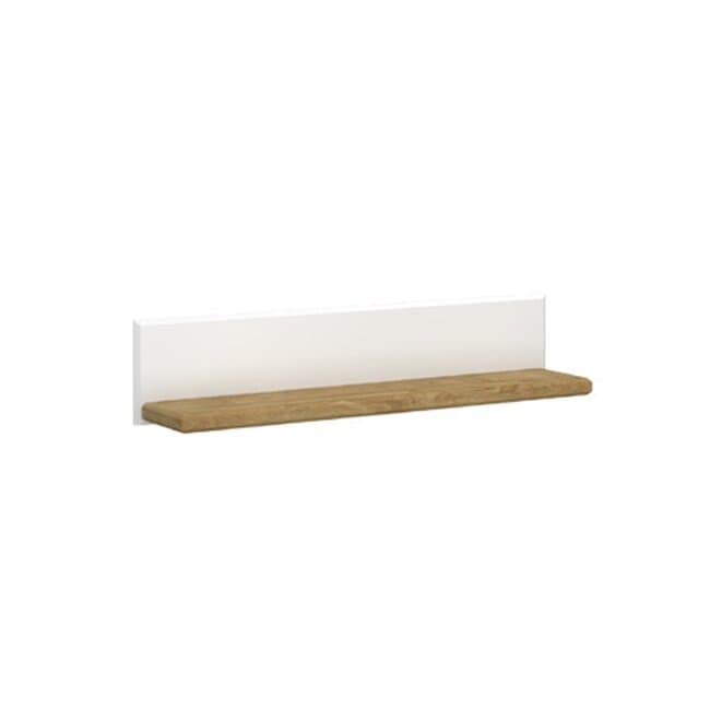 Polita de Perete RIVA POL/120, Alb cu Finisaj Natur, 120 cm