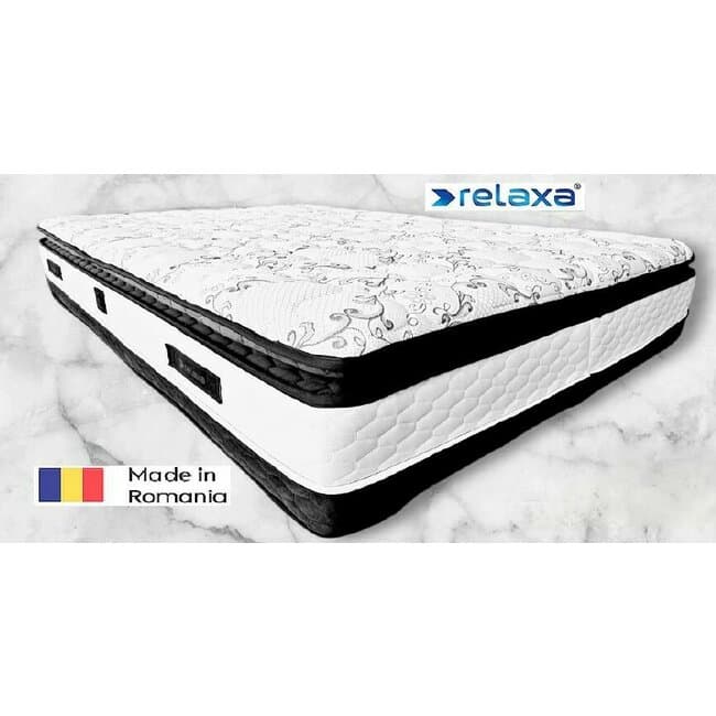 Saltea Relaxa Lotus 180x200x33 cm, Arcuri Bonnell, Ortopedica, Topper Inclus, Fermitate Medie, Husa Antialergica