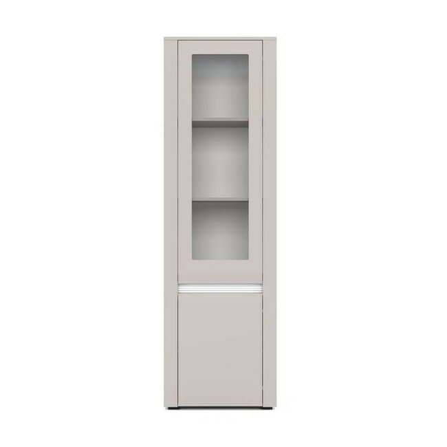 Vitrina inalta BODENA 1D1S, cu geam si sertar, finisaj modern, 58 cm latime