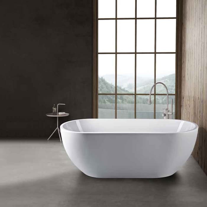 Cada freestanding 180 cm cu instalatie completa, alb lucios, Florida Aura