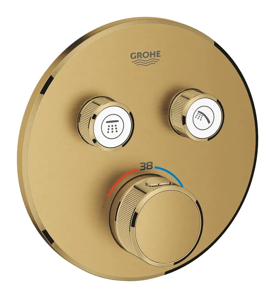 Baterie termostatata incastrata pentru cada si dus, aur periat, Grohe Grohtherm SmartControl