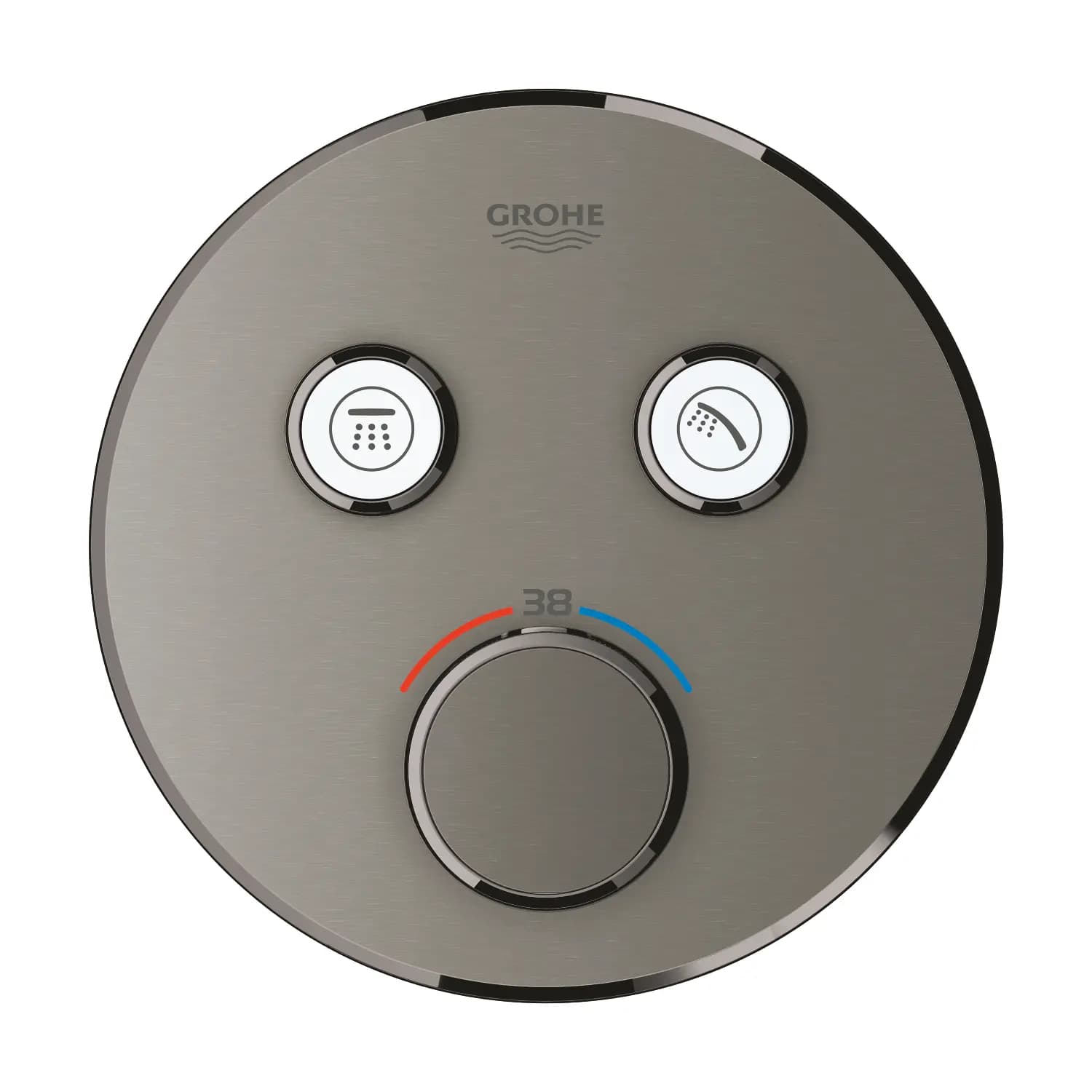 Baterie termostatata incastrata pentru cada si dus, grafit periat, Grohe Grohtherm SmartControl