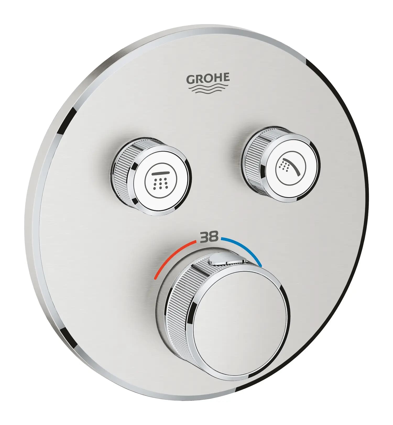 Baterie termostatata incastrata pentru cada si dus, inox periat, Grohe Grohtherm SmartControl