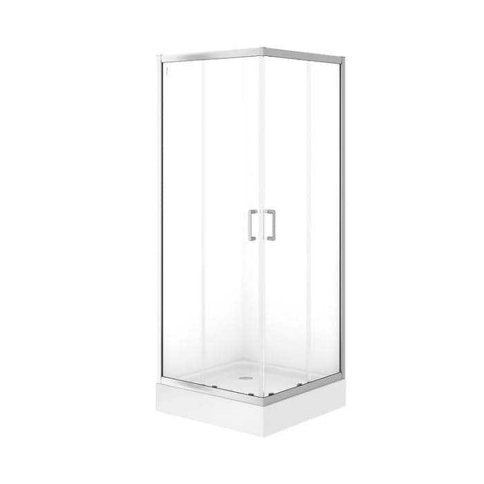 Cabina de dus 80x80x190 cm, sticla securizata 5 mm, patrata, crom, Cersanit Brasco