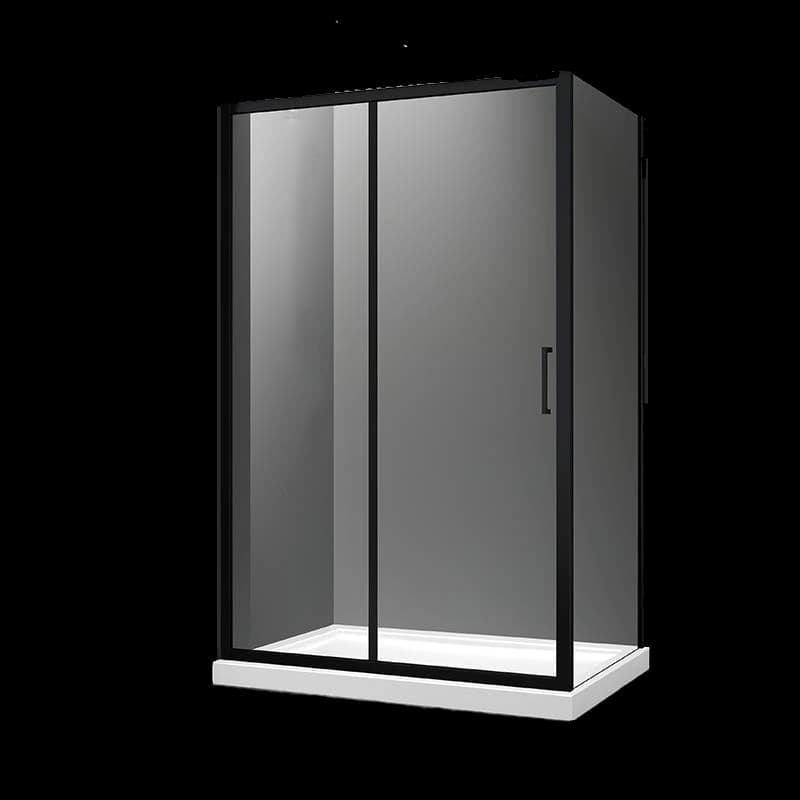 Cabina dus dreptunghiulara neagra 120x90 cm Mediterraneo, Iris Black