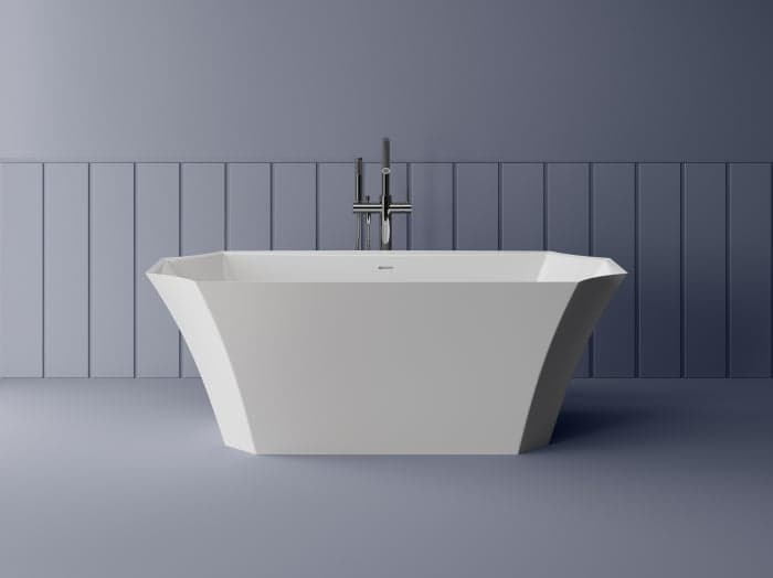 Cada baie freestanding asimetrica, compozit, 170 x 81 cm, Cast Marble Novara