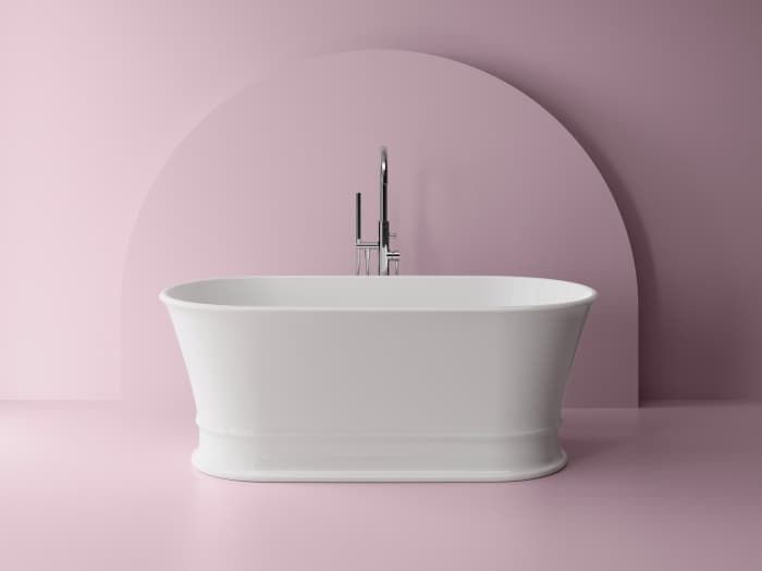 Cada baie freestanding ovala, compozit, 170 x 84 cm, Cast Marble Alcamo