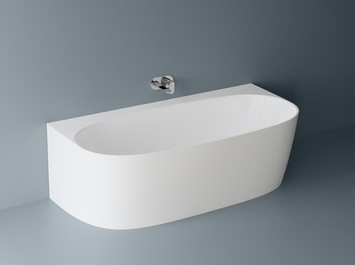 Cada freestanding ovala, compozit alb lucios, 180x86x58 cm, Foglia Versailles