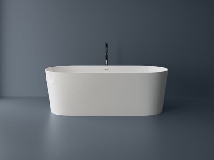 Cada freestanding ovala, compozit alb mat, interior lucios, 180.3x76.2x61 cm, Foglia Anastasia