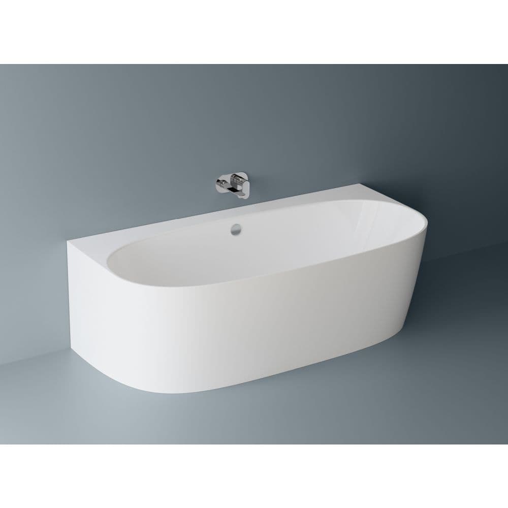 Cada freestanding compozit Marmite Como, 180 x 86 cm, lipita de perete, alb lucios