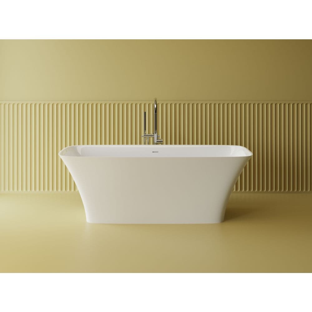 Cada freestanding compozit Marmite Corsica, 175 x 75 cm, dreptunghiulara, alb mat