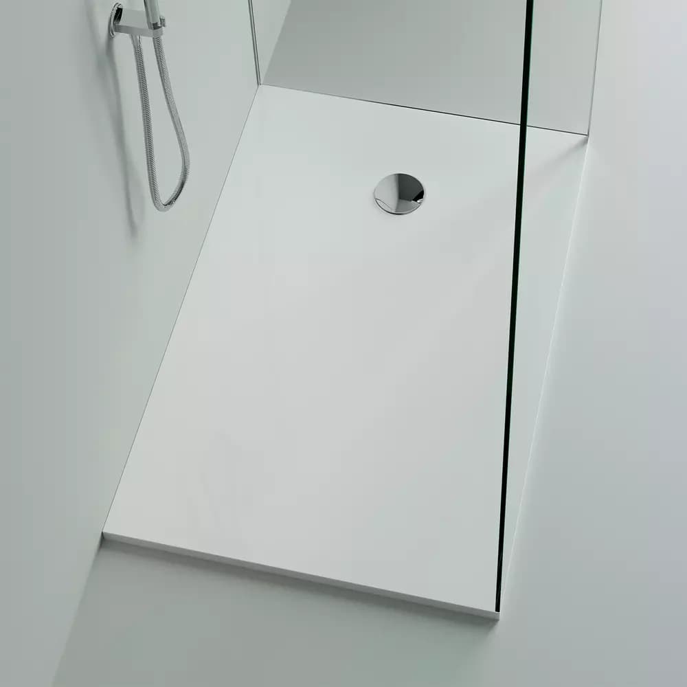 Cadita de dus dreptungiulara, din compozit alba, 120x80x3 cm, Marmite Burgos