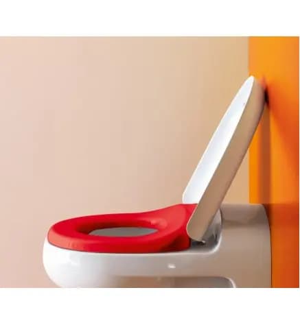Capac wc pentru copii, duroplasat, alb rosu, Laufen Florakids