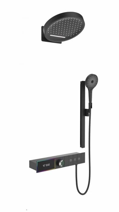 Sistem dus digital smart 3 functii cu afisaj LED, palarie dus O32cm si panou termostatic, Form Harmony