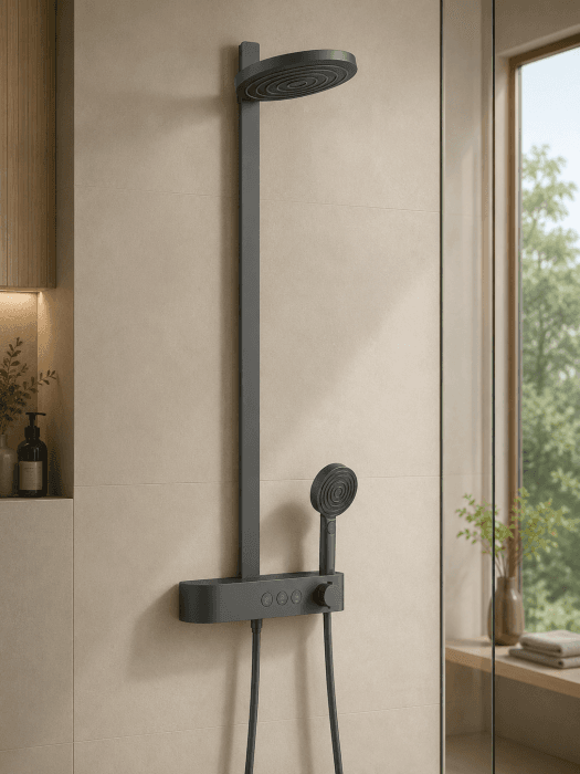 Coloana dus gri mat, palarie 26 cm, 3 jeturi, Form Relax