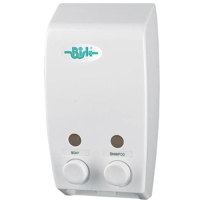 Dispenser Bisk sapun lichid dublu 2 x 400 ml, alb