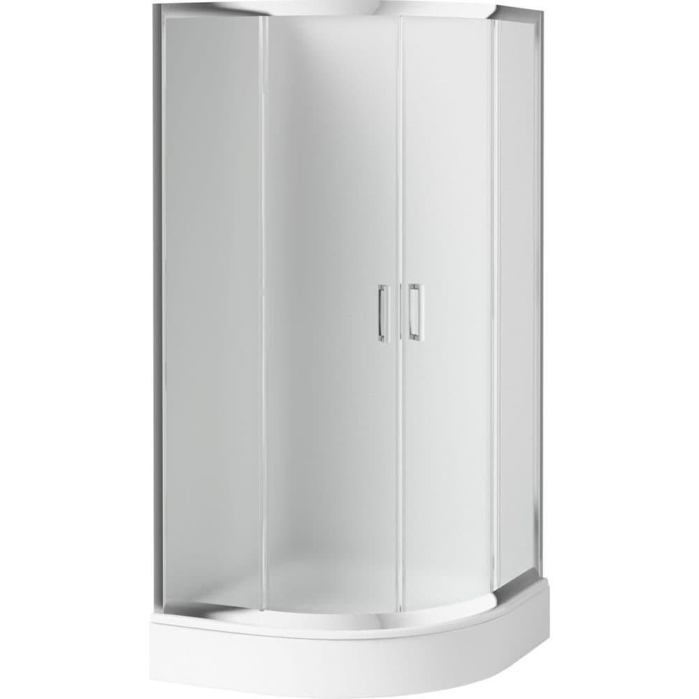 Cabina dus semirotunda 90x90 cm, sticla mata cu 2 usi culisante, Deante Funkia
