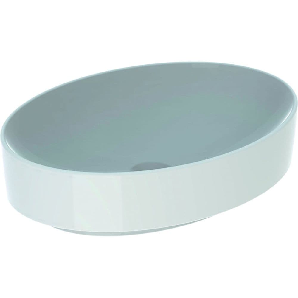 Lavoar baie pe blat alb 55 cm, oval, Geberit VariForm