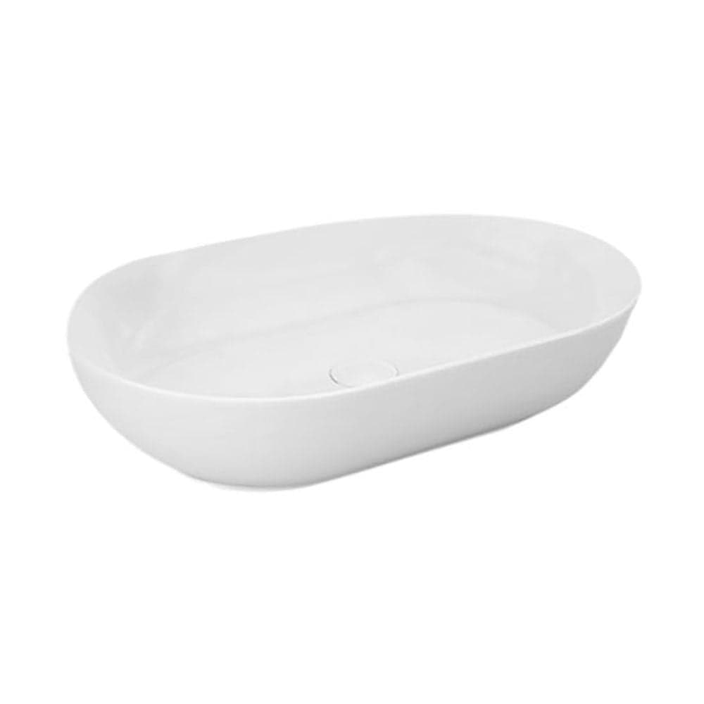 Lavoar baie pe blat alb lucios 55 cm, oval, Rak Feeling