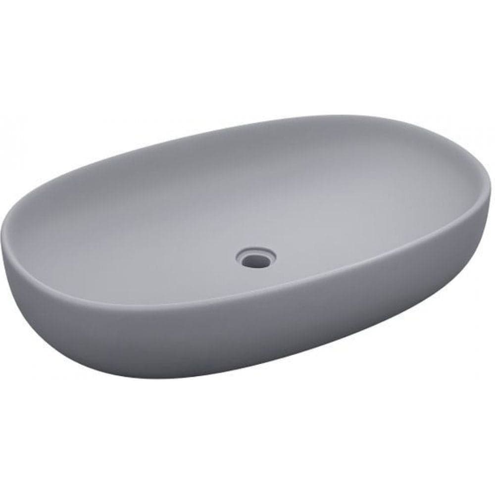 Lavoar baie pe blat gri mat 55 cm, oval, Rak Feeling