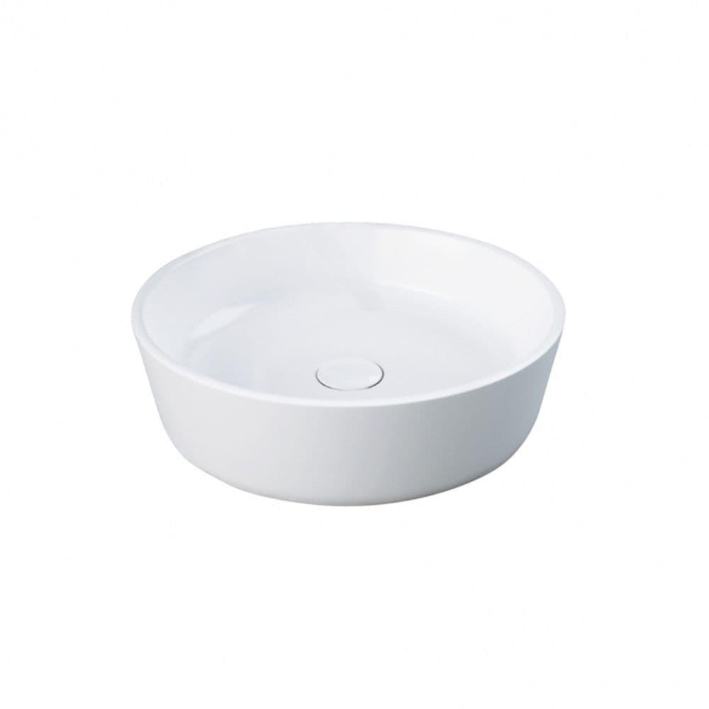 Lavoar baie pe blat alb lucios 42 cm, rotund, Rak Feeling
