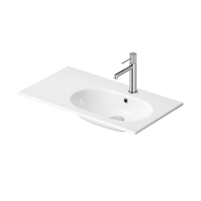 Lavoar incastrat 80x45 cm, alb, orienatre stanga, Cersanit Zen
