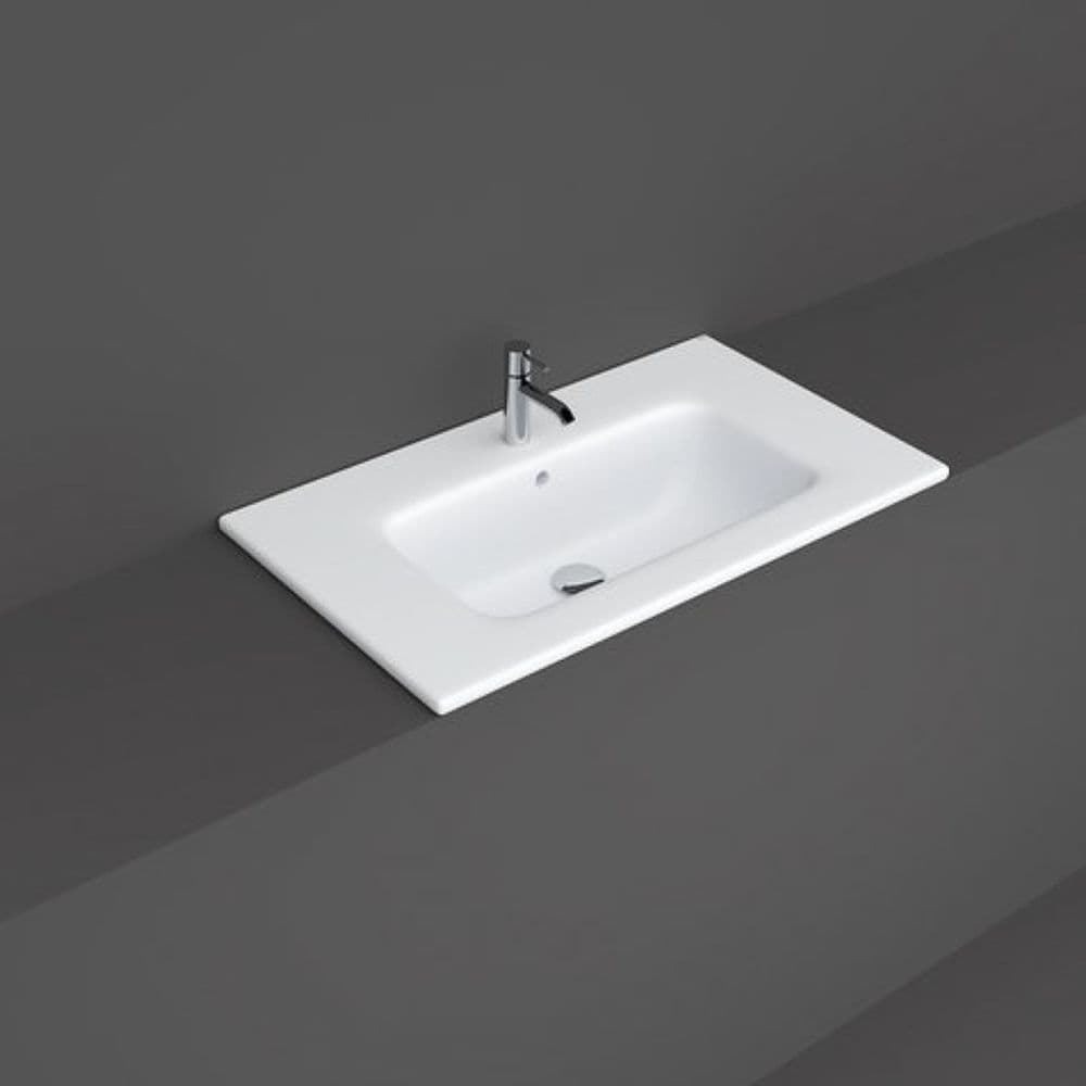 Lavoar incastrat alb lucios 80 cm, dreptunghiular, Rak Joy