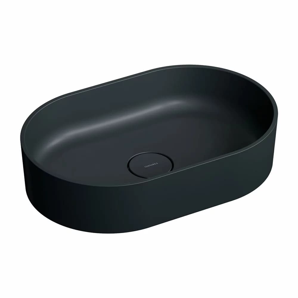 Lavoar OMNIRES Ovo M+ cu montare pe blat, 55x36 cm, compozit, negru