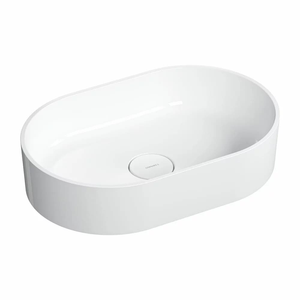 Lavoar OMNIRES Ovo M+ cu montare pe blat, 55x36 cm, compozit, alb