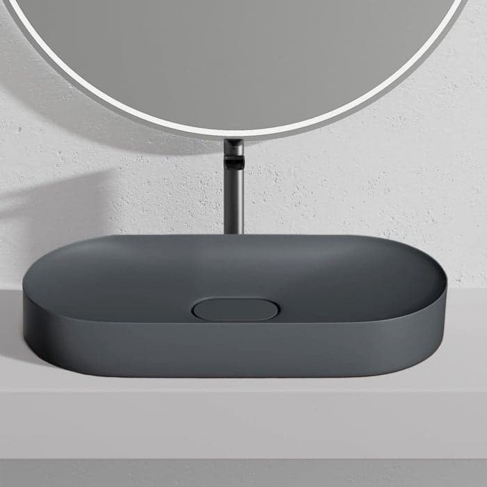 Lavoar pe blat gri mat, oval 71 cm, Rea Iris
