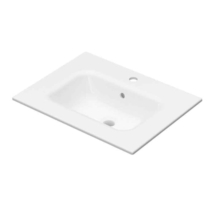 Lavoar pentru mobilier 60 x 46 cm, din ceramica, slim, alb, Fluminia