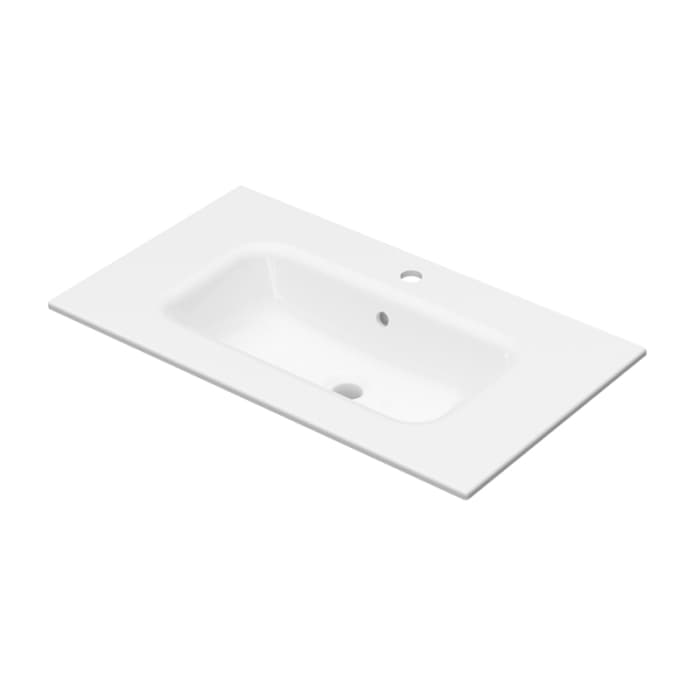 Lavoar pentru mobilier incastrat Fluminia, din ceramica, slim, alb, 80 cm