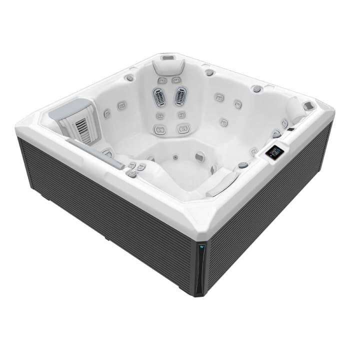 Minipiscina jacuzzi 6 persoane, 43 jeturi, Infinity jets, WiFi, sistem In-Line WIS, unitate de control Gecko IN.YE-3, sistem audio, 215 A 215 cm, Wellis Atlas Life Premium