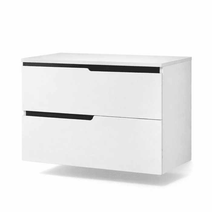 Mobilier cu blat pentru lavoar 60 cm, sertare soft-close, alb mat, Fluminia Bari