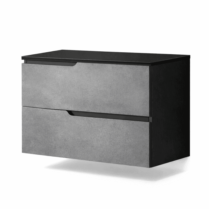 Mobilier cu blat pentru lavoar 80 cm, gri urban, Fluminia Bari
