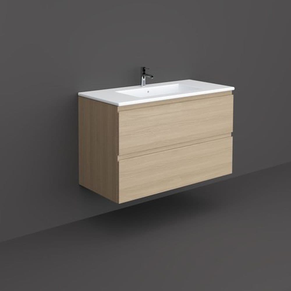 Mobilier suspendat incastrabil pentru lavoar, Joy, 100 cm stejar, Rak