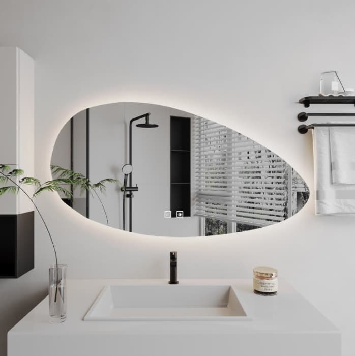 Oglinda baie cu iluminare LED si functie dezaburire 80x50 cm, Basic Touch
