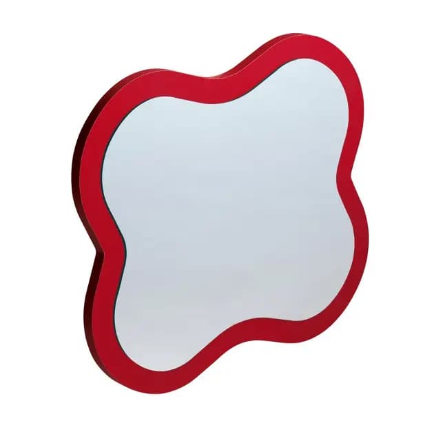 Oglinda baie, forma tip floare, 44x2x38 cm, rosu, Laufen Florakids