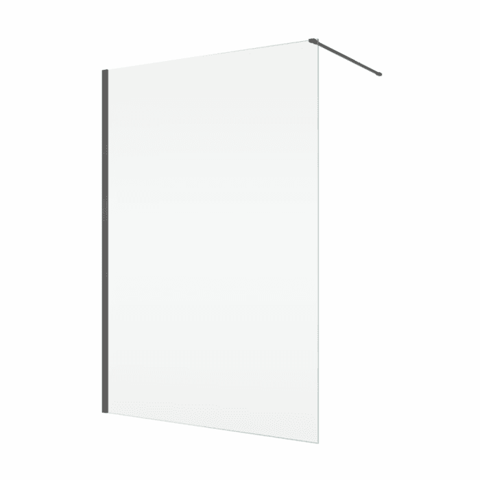 Paravan dus sticla walk-in 120x200 cm, gun metal periat, sticla 8 mm, Ronal Easy