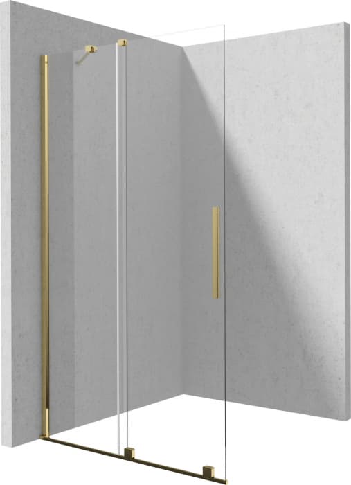 Paravan de dus glisant, 80x195 cm, sticla securizata 6 mm, auriu, Deante Prizma