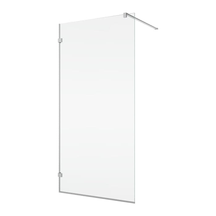 Paravan de dus walk-in 80x200 cm, crom, sticla transparenta, montare dreapta, Ronal PUR