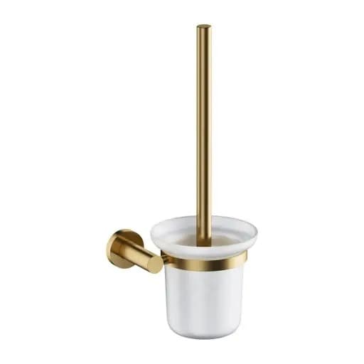 Perie wc montare pe perete, auriu periat cu sticla mata, Omnires Modern Project