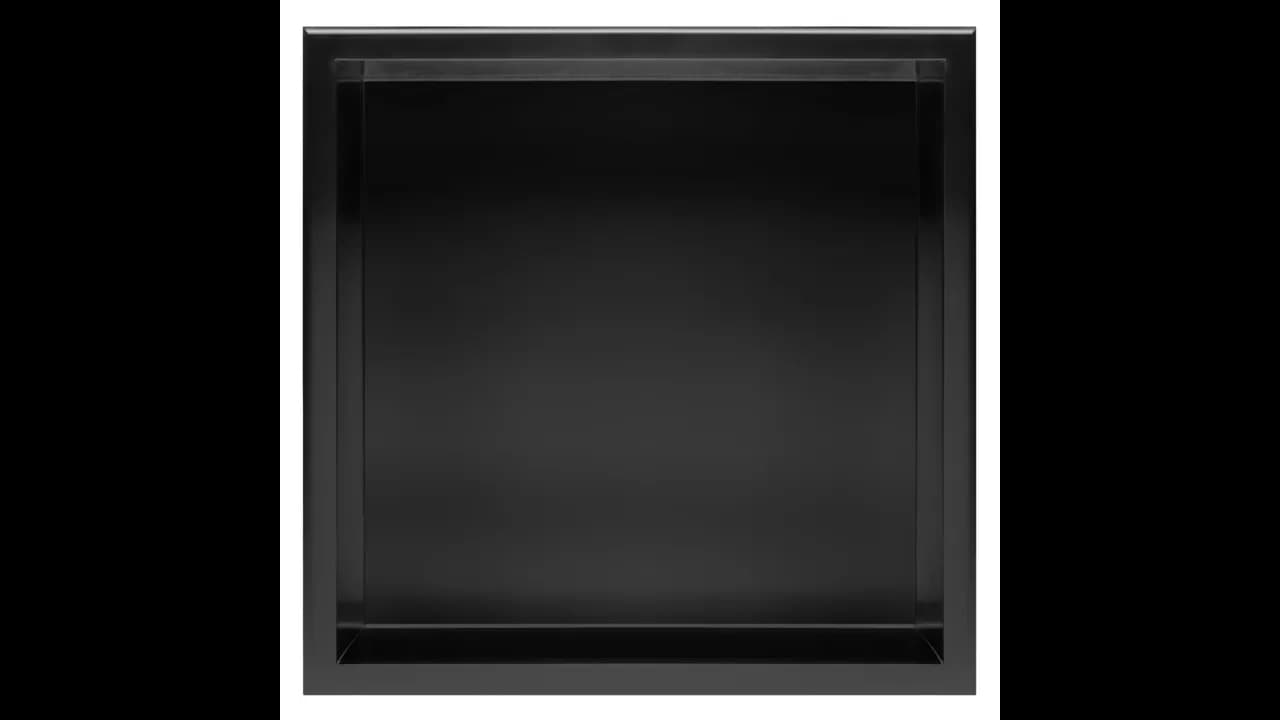 Raft baie incastrat 30x30 cm, negru mat, Rea