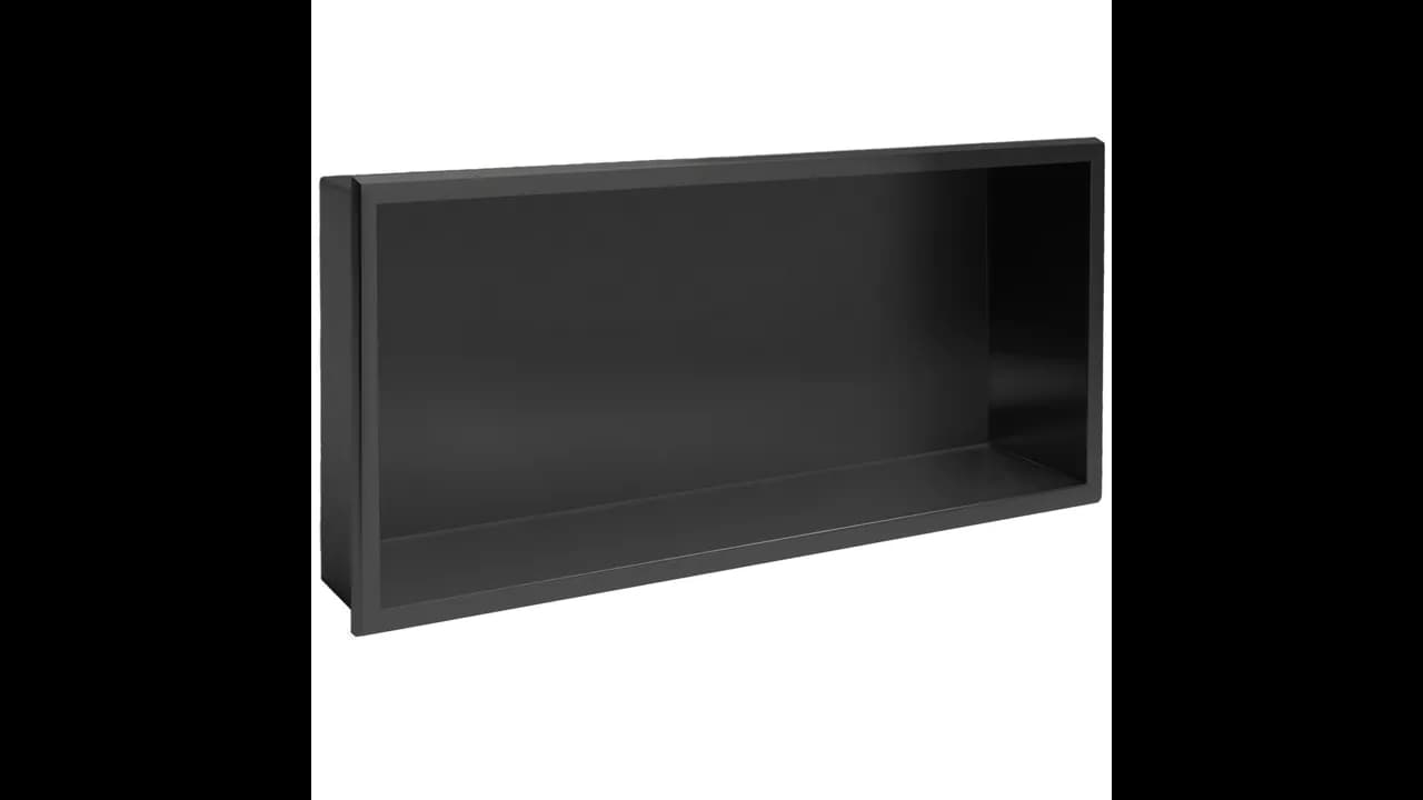Raft baie incastrat 30x60 cm , negru mat, Rea