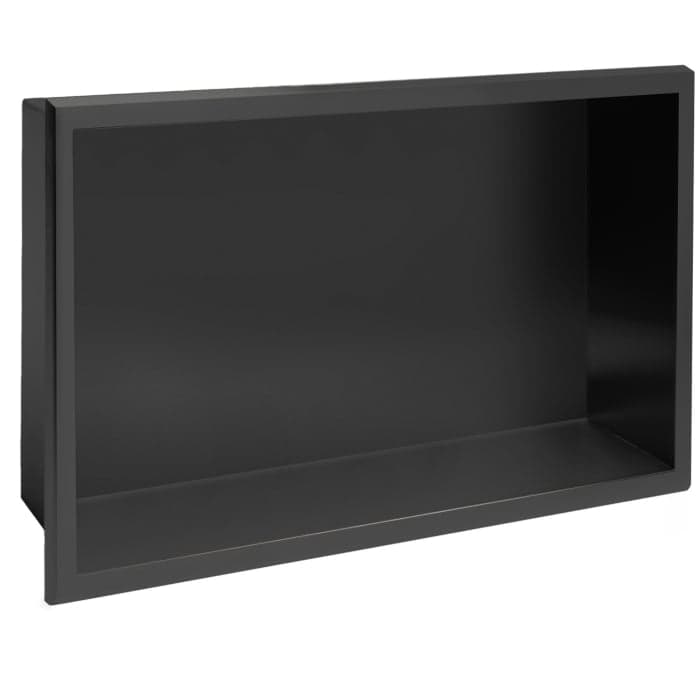 Raft baie incastrat in perete 30x45 cm, negru mat, Rea