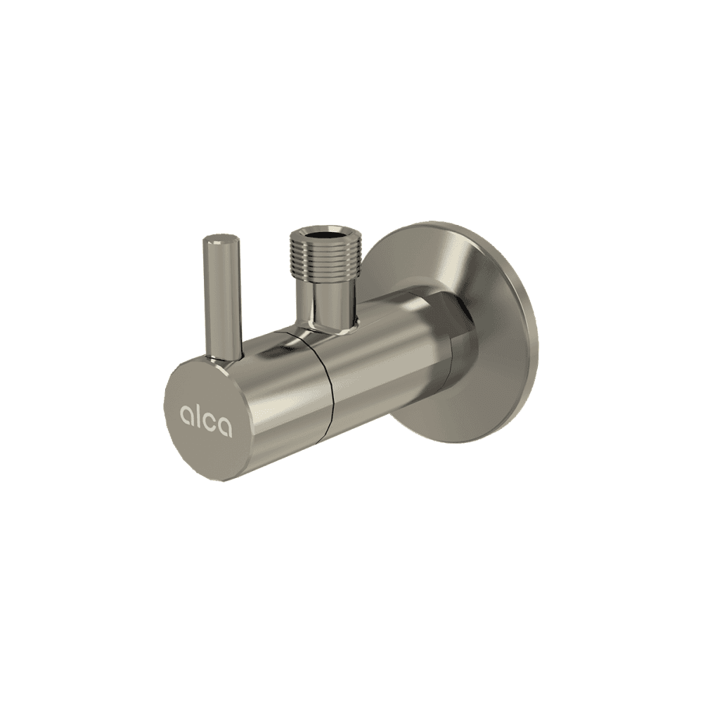 Robinet coltar rotund nichel mat periat cu filtru 1 2 3 8 Alcadrain ARV001-N-B